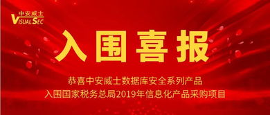 中安威士數(shù)據(jù)庫安全系列產(chǎn)品入圍國家稅務總局2019年信息化產(chǎn)品采購項目